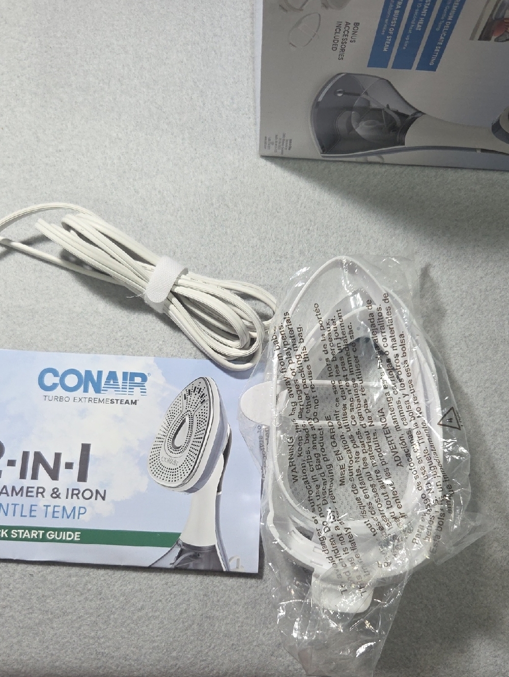 Conair Turbo ExtremeSteam 2-in-1 Handheld Garment Steamer & Iron Open Box - Picture 4 of 4